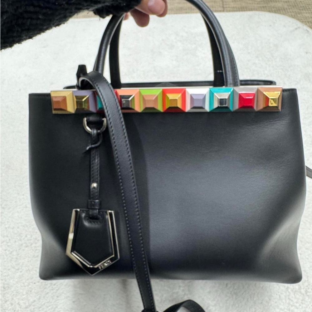 Fendi Black Satchel with Multicolor Studs
